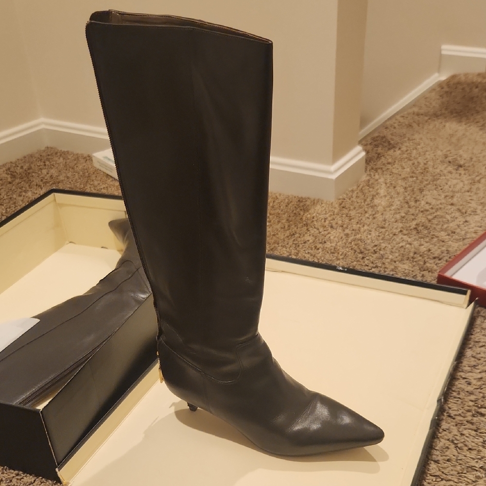 Talbots Black Heeled Knee-High Boots